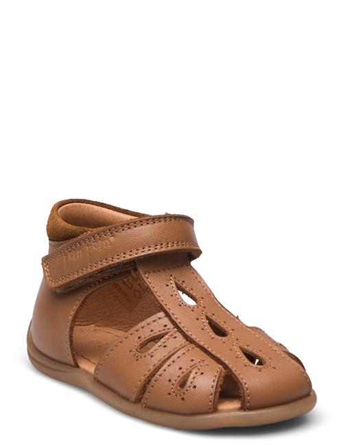 Pom Pom Starters™ Drops Velcro Sandal Pom Pom Brown