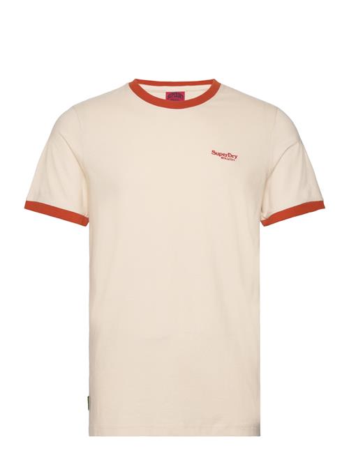 Se Superdry Essential Logo Ringer Tee Superdry Beige ved Booztlet