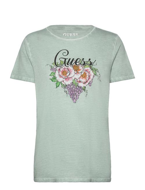 Se GUESS Jeans Ss Grape Vine Logo Easy Tee GUESS Jeans Green ved Booztlet