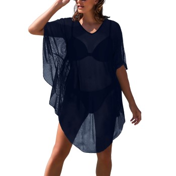 Wiki Rhodos Beach Poncho Mørkblå nylon S/M Dame