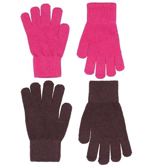 Se CeLaVi CeLaVi Handsker - Uld/Nylon - 2-pak - Pink/MÃ¸rkelilla ved KidsWorld