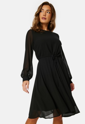 Se Object Collectors Item Mila L/S O-Neck Dress Black 34 ved Bubbleroom