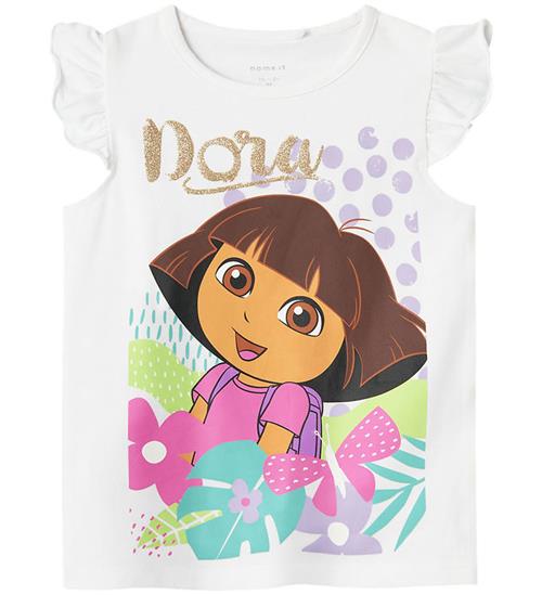 Name It Name It T-shirt - NmfMulsa Dora - Bright White m. Glitter