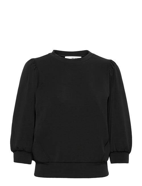 Se Selected Femme Slftenny 3/4 Sweat Top Noos Selected Femme Black ved Booztlet