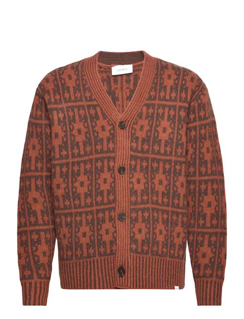 Se Les Deux Ezra Heavy Jacquard Cardigan Les Deux Brown ved Booztlet