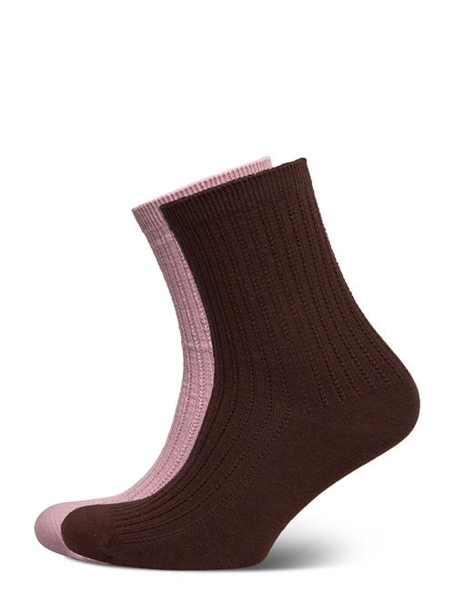 Se Becksöndergaard Helga Crochet Sock 2 Pack Becksöndergaard Brown ved Booztlet