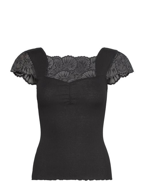 Rosemunde Silk T-Shirt W/ Lace Rosemunde Black