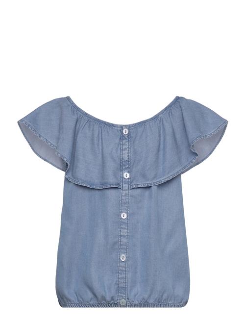 Denim Blouse With Buttons Mango Blue