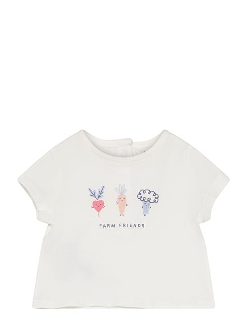 Mango Printed Cotton-Blend T-Shirt Mango White