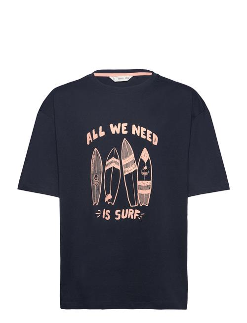 Se Mango Surf Printed T-Shirt Mango Navy ved Booztlet