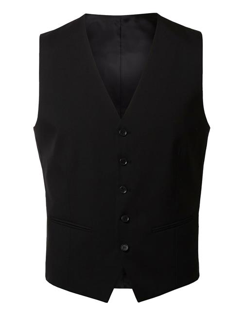 Slhslim-Mylologan Black Waistcoat B Noos Selected Black