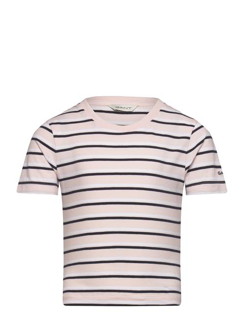 Se GANT Striped T-Shirt GANT Pink ved Booztlet