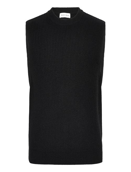 Davida Cashmere Man Chunky Rib Vest Davida Cashmere Black