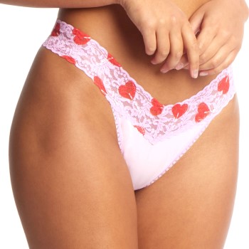 Hanky Panky Trusser 3P Cotton Original Rise Thong Rosa/Rød bomuld One Size Dame