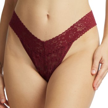 Hanky Panky Trusser 2P Daily Lace Original Rise Thong D1 Vinrød  nylon One Size Dame