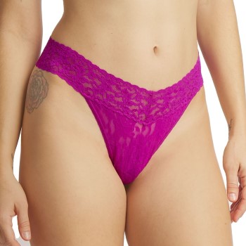 Hanky Panky Trusser 2P Original Rise Thong D1 Mørkrosa  nylon One Size Dame