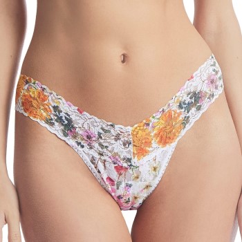 Hanky Panky Trusser 2P Printed Low Rise Thong Hvid m Blomste nylon One Size Dame