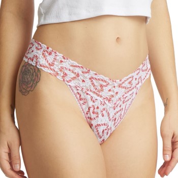 Hanky Panky Trusser 3P Printed Original Rise Thong Hvid Mønster nylon One Size Dame