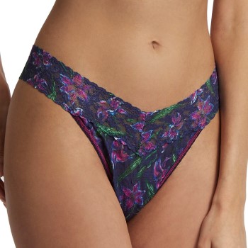 Hanky Panky Trusser 3P Printed Original Rise Thong Mørkelilla nylon One Size Dame