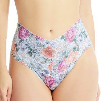 Hanky Panky Trusser 2P Signature Lace Print Retro Thong Blå Mønster nylon One Size Dame