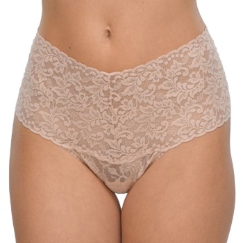 Hanky Panky Trusser 2P Signature Lace Retro Thong Beige nylon One Size Dame