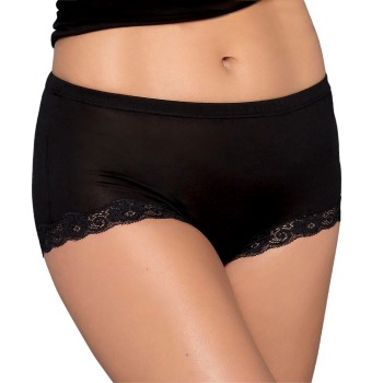 Se Lady Avenue Trusser Silk Jersey Panty With Lace Sort silke XX-Large Dame ved Timarco