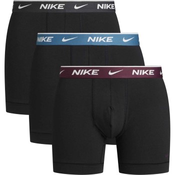 Nike 6P Everyday Essentials Cotton Stretch Boxer D1 Sort/Vinrød bomuld Small Herre