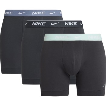 Nike 9P Everyday Essentials Cotton Stretch Boxer D1 Sort/Grøn bomuld Small Herre