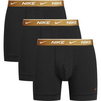 Nike 6P Everyday Essentials Cotton Stretch Boxer D1 Sort/Guld bomuld Large Herre