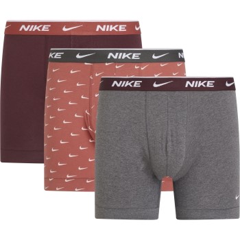 Nike 6P Everyday Essentials Cotton Stretch Boxer D1 Grå/Rød bomuld Medium Herre