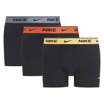 Nike 6P Everyday Essentials Cotton Stretch Trunk D1 Sort/Grå/Rød bomuld Medium Herre