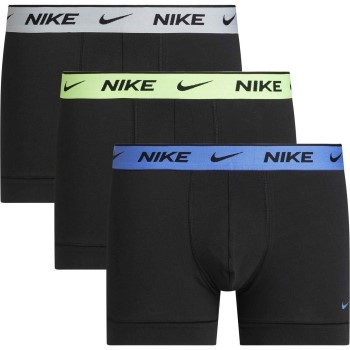 Se Nike 6P Everyday Essentials Cotton Stretch Trunk D1 Sort/Grøn bomuld Large Herre ved Timarco