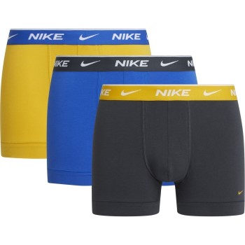 Nike 9P Everyday Essentials Cotton Stretch Trunk D1 Blå/Gul bomuld Small Herre