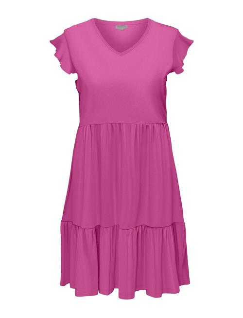 ONLY Carmakoma Carmay Cap Sleeves Frill Dress Jrs ONLY Carmakoma Pink