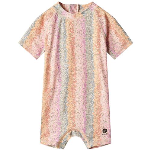 Se Wheat Cas Mønstret UV-dragt Rainbow Flowers | Lyserød | 86 cm ved Babyshop