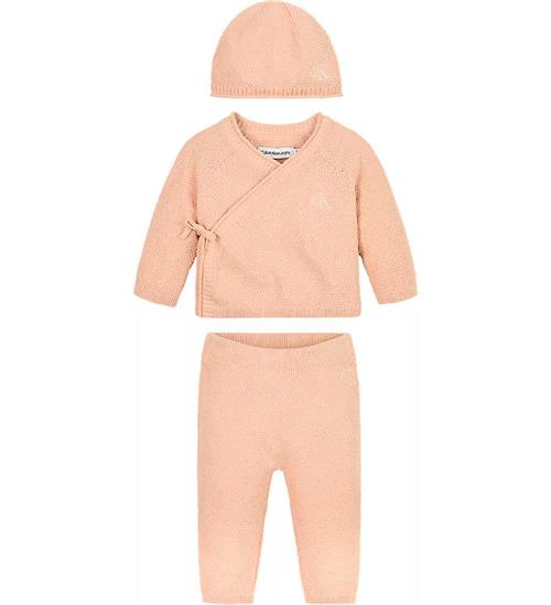 Se Calvin Klein Calvin Klein GaveÃ¦ske - Bluse/Bukser/Hue - Strik - Pink Sand ved KidsWorld