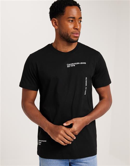 Calvin Klein Jeans Multiplacement Text Tee Kortærmede t-shirts Ck Black