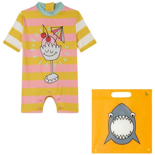 Stella McCartney Kids Stribet UV-dragt Orange | Gul | 12 months