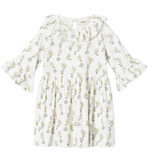 Lil Atelier Lil' Atelier Kjole - Rib - NmfGavo - Coconut Milk/Yellow Flower