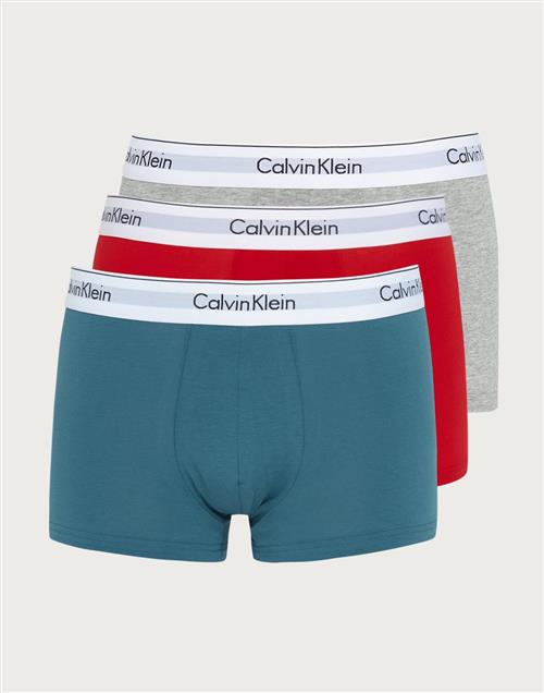 Calvin Klein Underwear Trunk 3PK Underbukser GREY HEATHER, LYCHEE, INDIAN TEAL