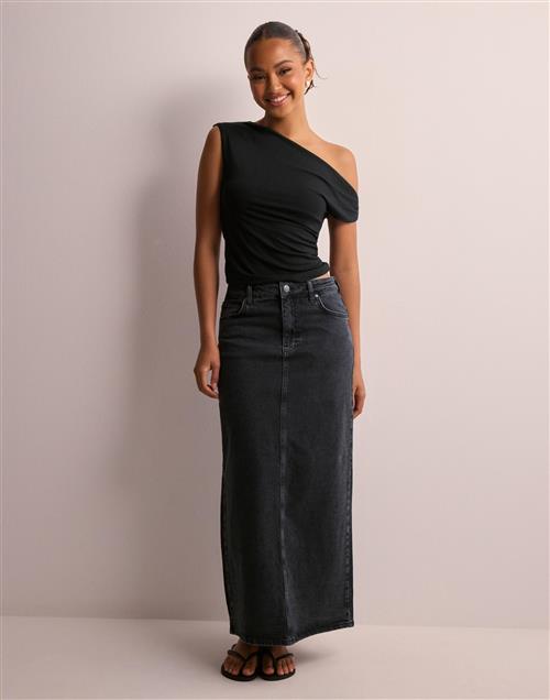 Object Collectors Item - Sort - Objellen Mw Long Denim Skirt Noos