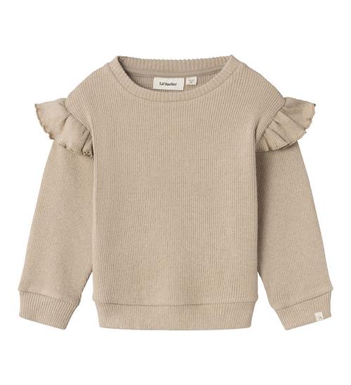 Se Lil Atelier Lil' Atelier Bluse - Strik - Rib - NmfSophia - Travertine/Melang ved KidsWorld