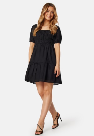 Se BUBBLEROOM Short Sleeve Cotton Dress Black S ved Bubbleroom