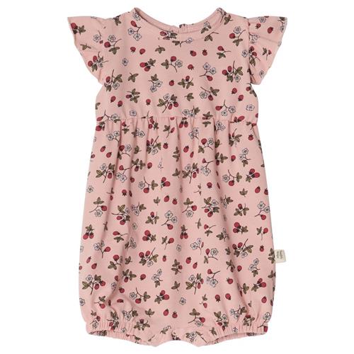 Buddy & Hope Flora GOTS Mønstret Romper Wild Strawberry | Lyserød | 62/68 cm