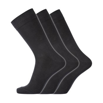 Dovre Strømper 3P Cotton No-Elastic Socks Sort Str 40/45 Herre