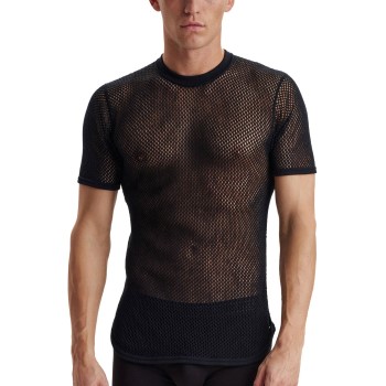 Se Dovre Wool Mesh T-Shirt Sort uld Small Herre ved Timarco