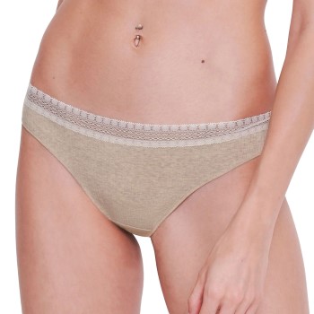 Sloggi Trusser 2P GO Ribbed Brazilian Briefs Elfenben økologisk bomuld Medium Dame