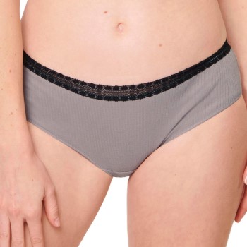 Sloggi Trusser 2P GO Ribbed Hipster Briefs Sort/Grå økologisk bomuld Small Dame