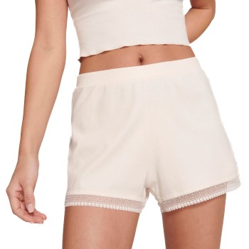 Se Sloggi GO Ribbed Short Creme bomuld Small Dame ved Timarco