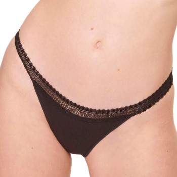 Sloggi Trusser 2P GO Ribbed Tanga Briefs Sort økologisk bomuld Large Dame